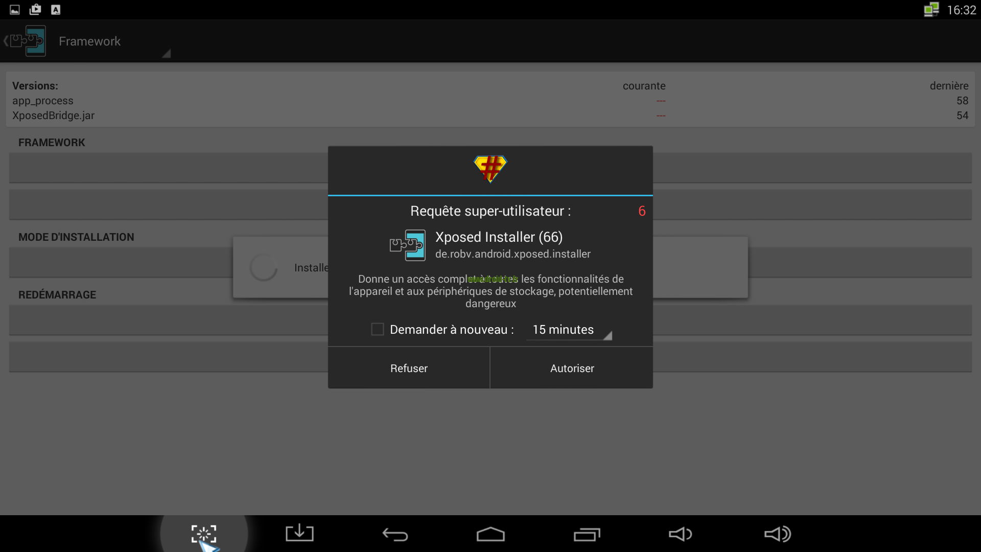 Accès ROOT framework Xposed Droid-TV.fr